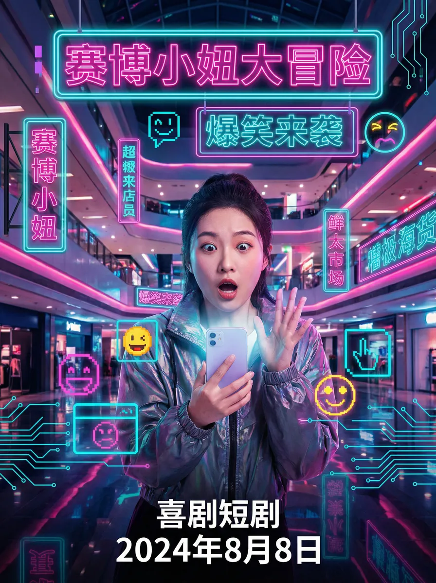 h的日本动画片 搞笑喜剧短剧 - 赛博小妞大冒险海报